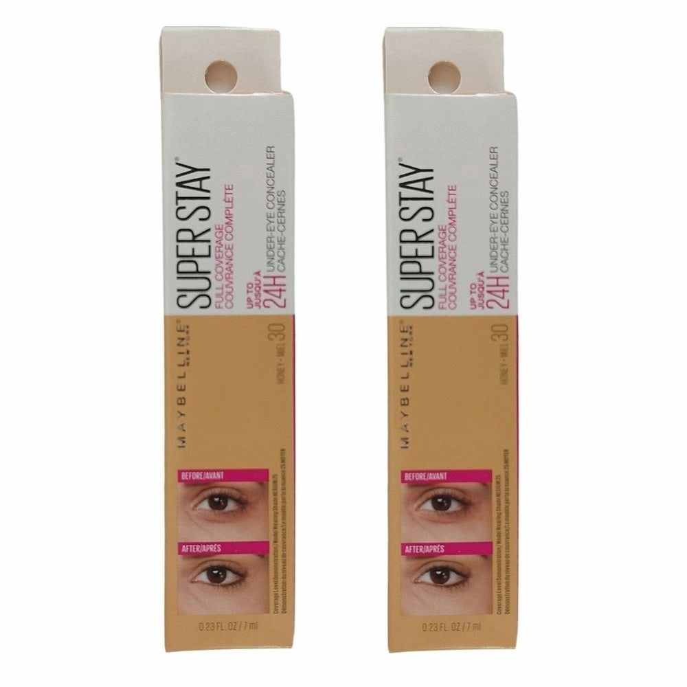 Pack of 2 Maybelline New York Super Stay Full Coverage Under-Eye Concealer, Honey # 30