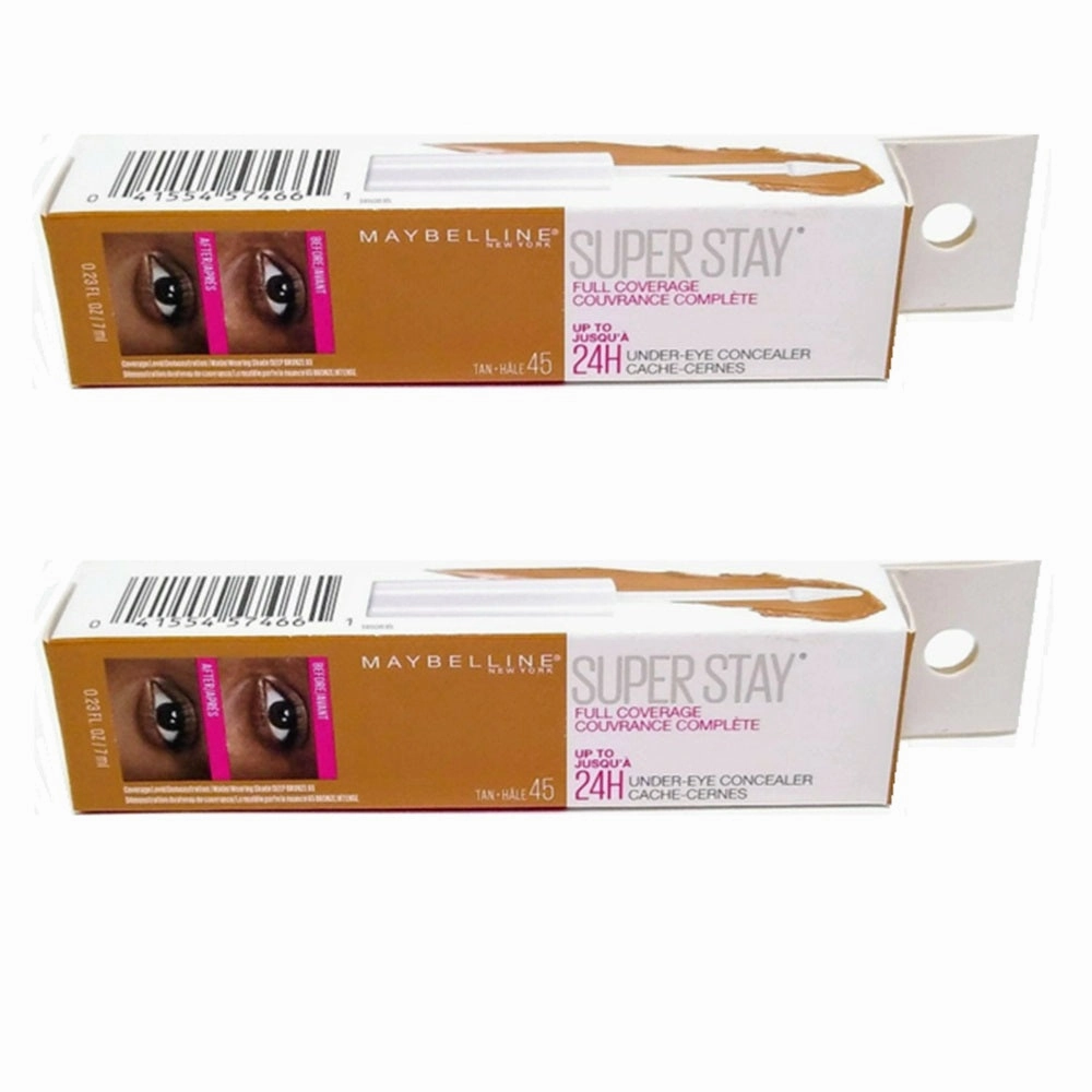 Pack of 2 Maybelline New York Super Stay Full Coverage Under-Eye Concealer, Tan # 45