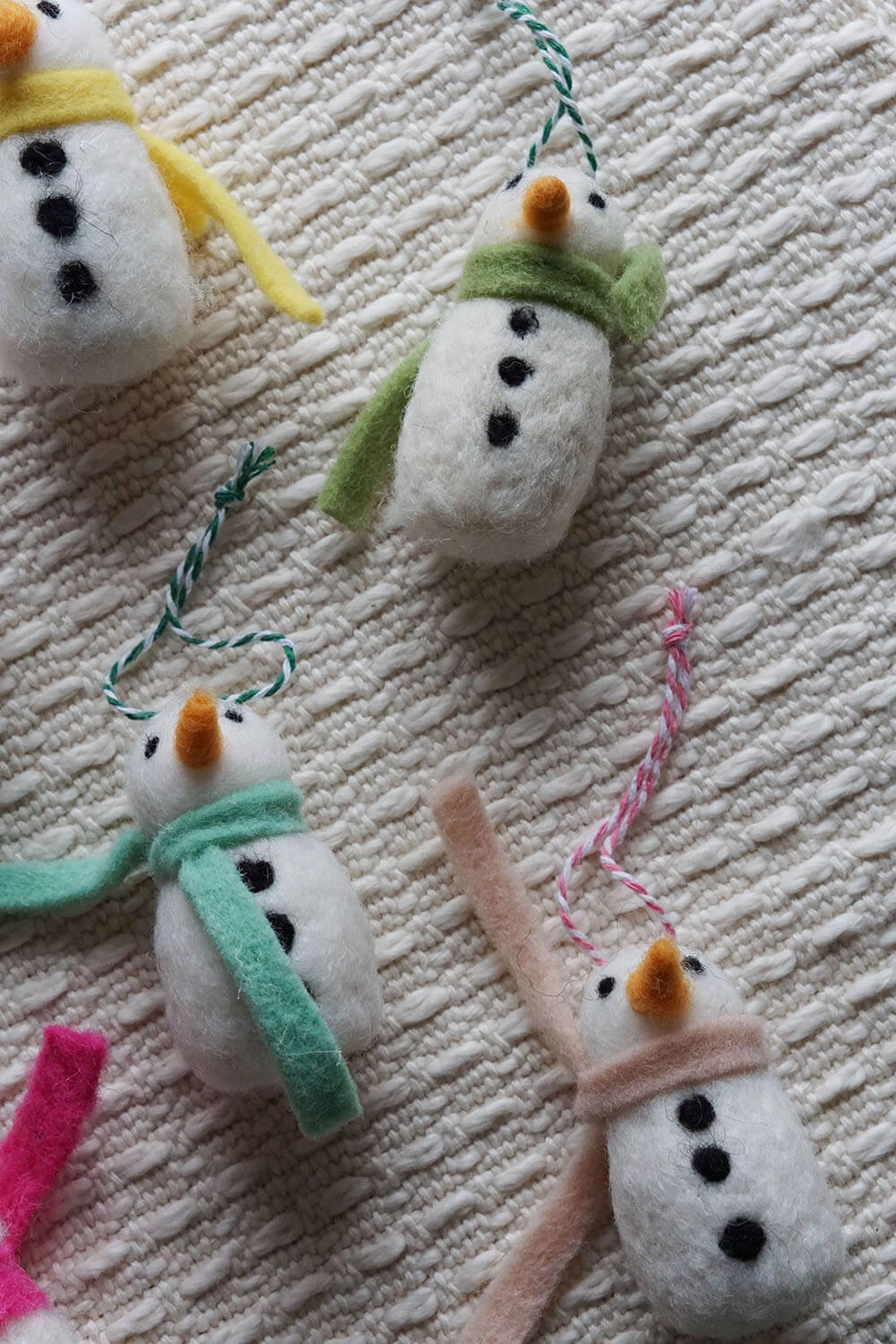 Pastel Snowman Ornaments • Set of 6