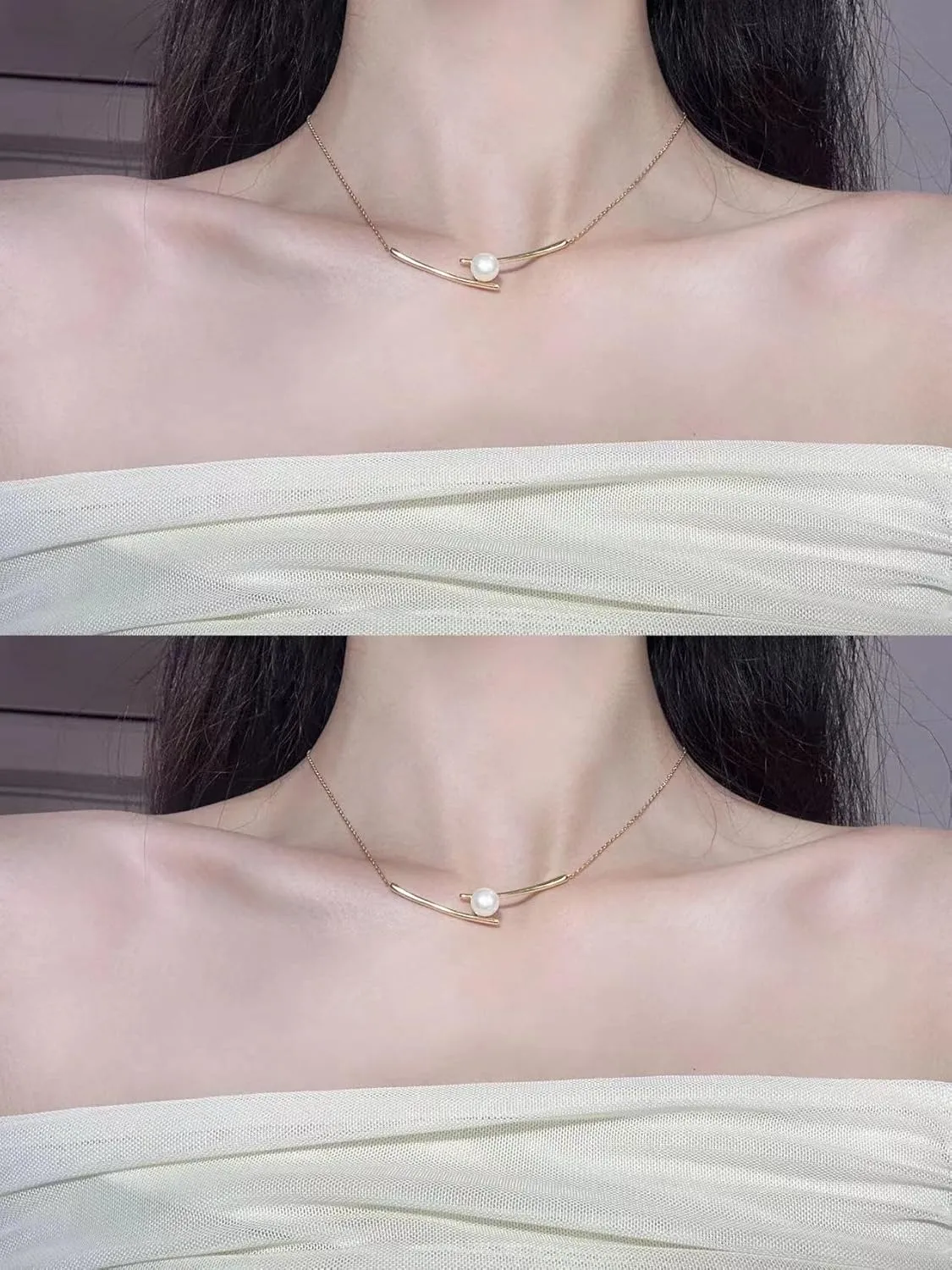 Pearl Pendant Necklace for Women, Freshwater Cultured White Pearl, Sterling Silver, Adjustable Length, Minimalist Jewelry Gift for Girls, Wife, Mom