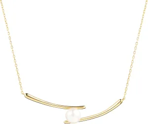 Pearl Pendant Necklace for Women, Freshwater Cultured White Pearl, Sterling Silver, Adjustable Length, Minimalist Jewelry Gift for Girls, Wife, Mom