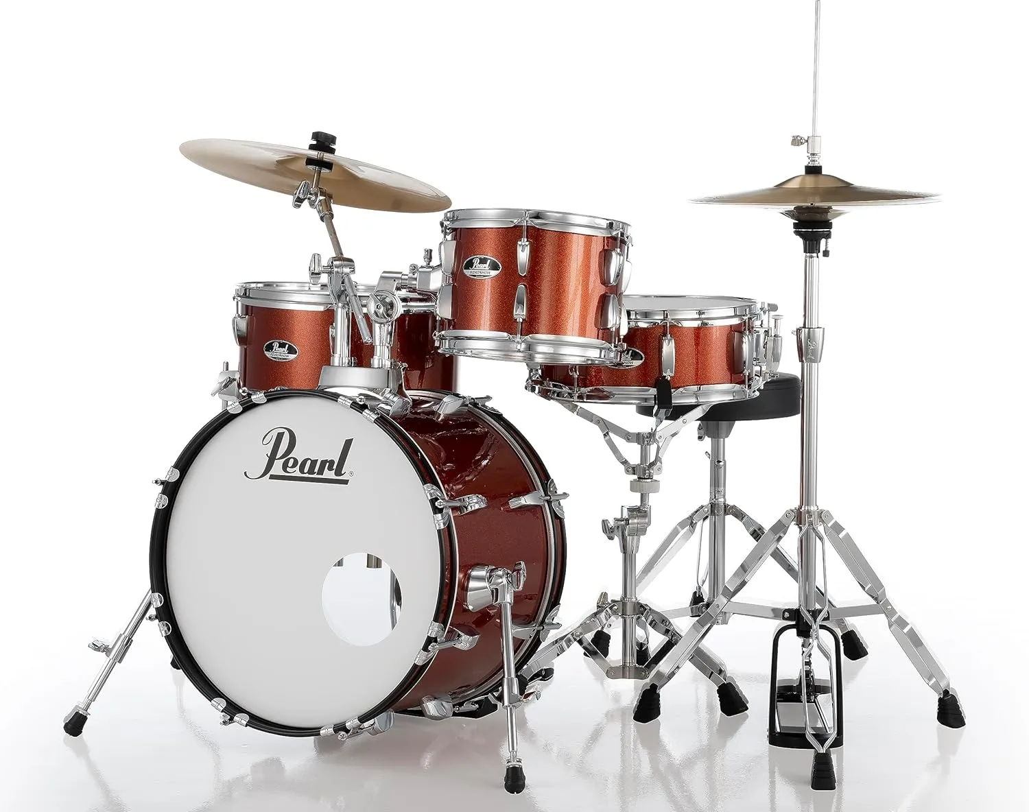 Pearl Roadshow Drum Set 4-Piece Complete Kit with Cymbals and Stands (RS584C/C749)