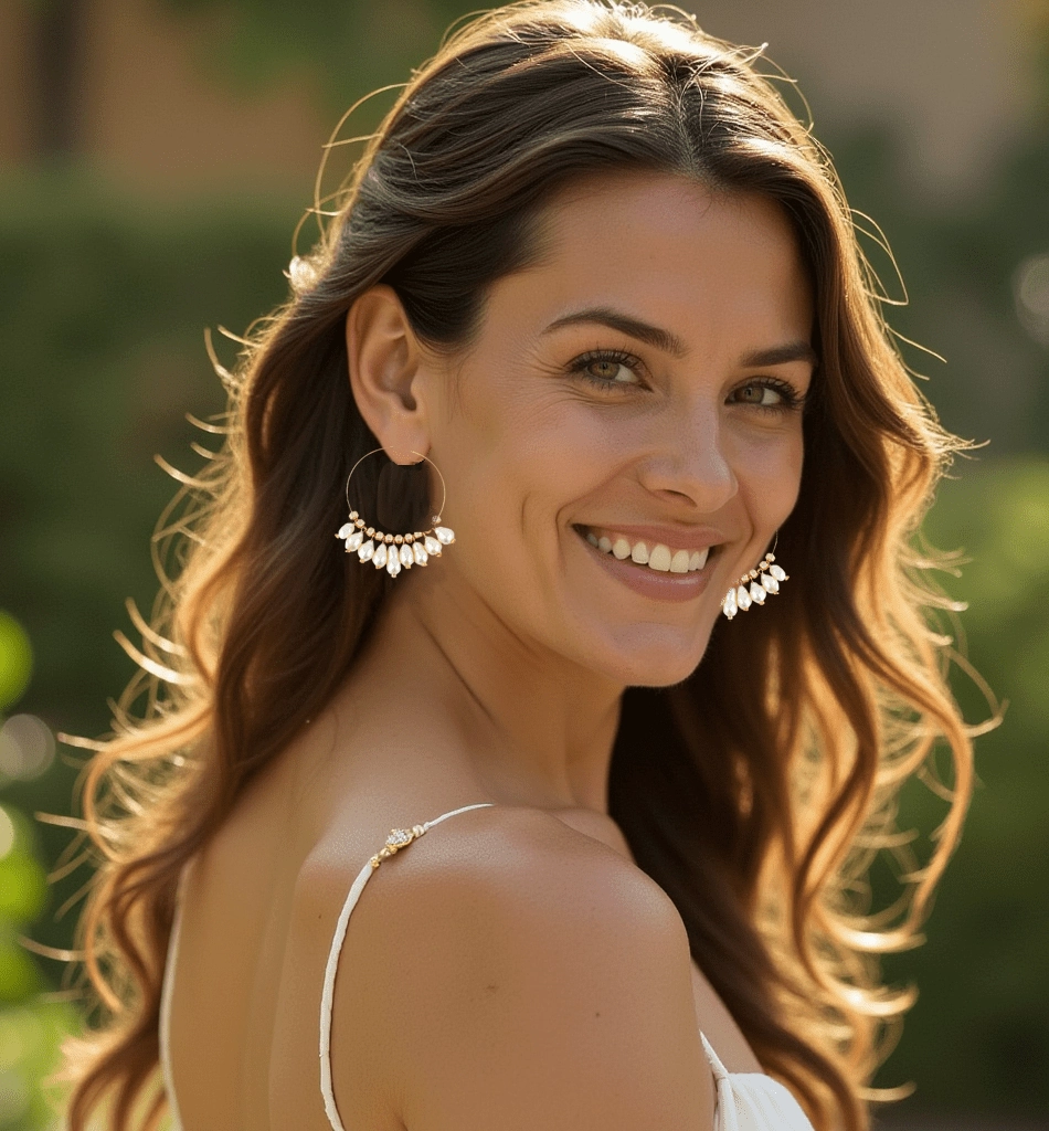 Pearl Hoop Earrings: Pink Rose Gold Statement Hoop Earrings