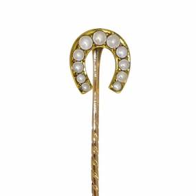 Pearl Horse Shoe Tie Pin