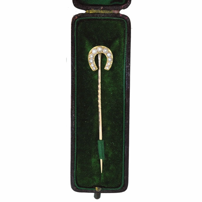 Pearl Horse Shoe Tie Pin