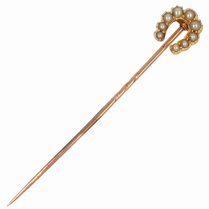 Pearl Horse Shoe Tie Pin