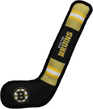 Pets First Dog Toy Tough Nylon with Inner Squeaker Licensed by NHL Boston Bruins Hockey Stick Toy for Dogs & Cats. Play Hockey with Your Pet with This Licensed Dog Tough Toy