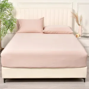 PHF 100% Rayon Derived from Bamboo Cooling Fitted Sheet King for Hot Sleeper,16" Deep Pocket,2.5cm Wider Strong Elastic Easy Fit,Breathable Silky Smooth Soft,78"x 80",Peach Blush,No Pillowcases