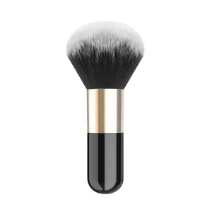 Powder Makeup Brush, Flat Kabuki Brush, Large Soft Face Foundation and Blush Brush for Blending Mineral Powder, Black & Gold
