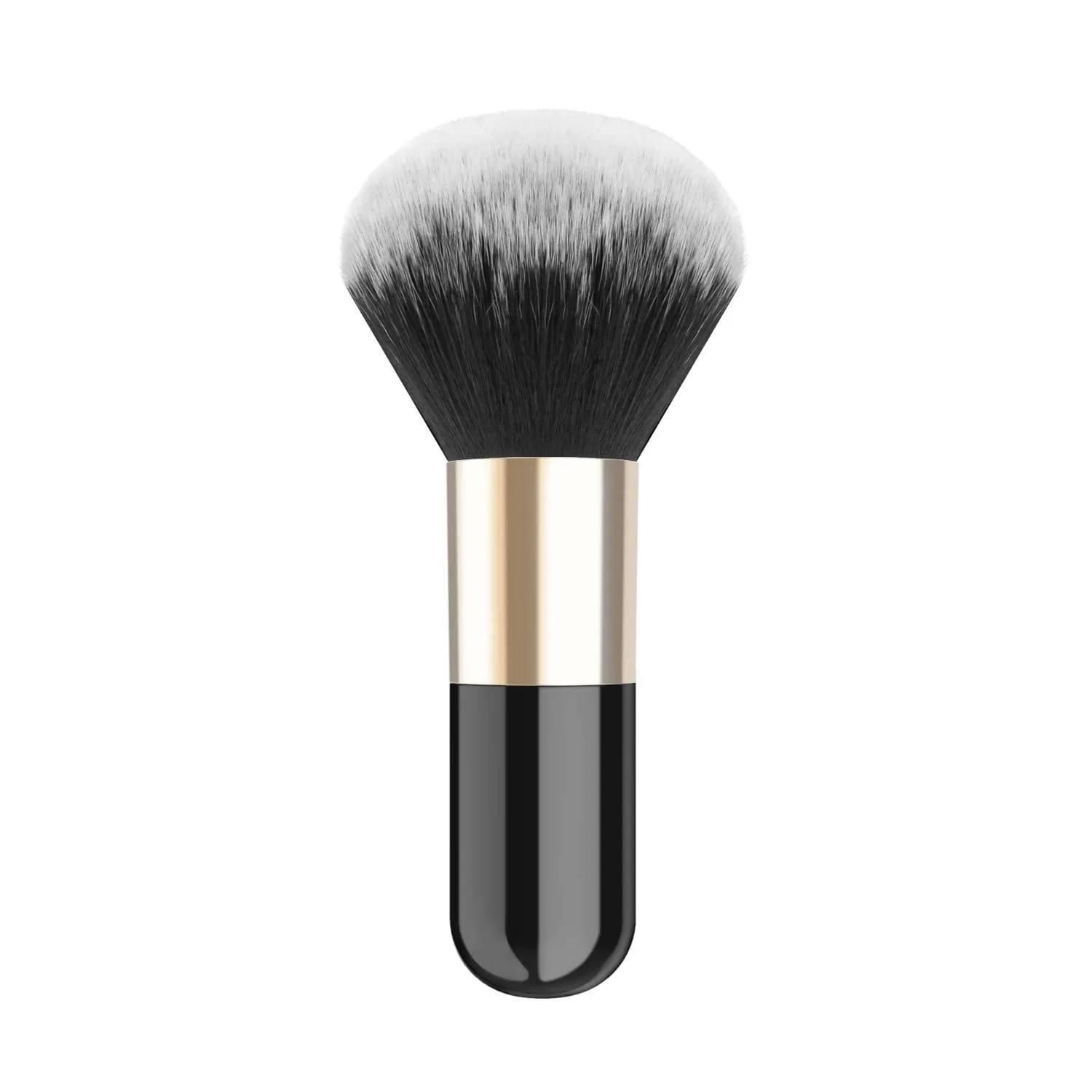 Powder Makeup Brush, Flat Kabuki Brush, Large Soft Face Foundation and Blush Brush for Blending Mineral Powder, Black & Gold