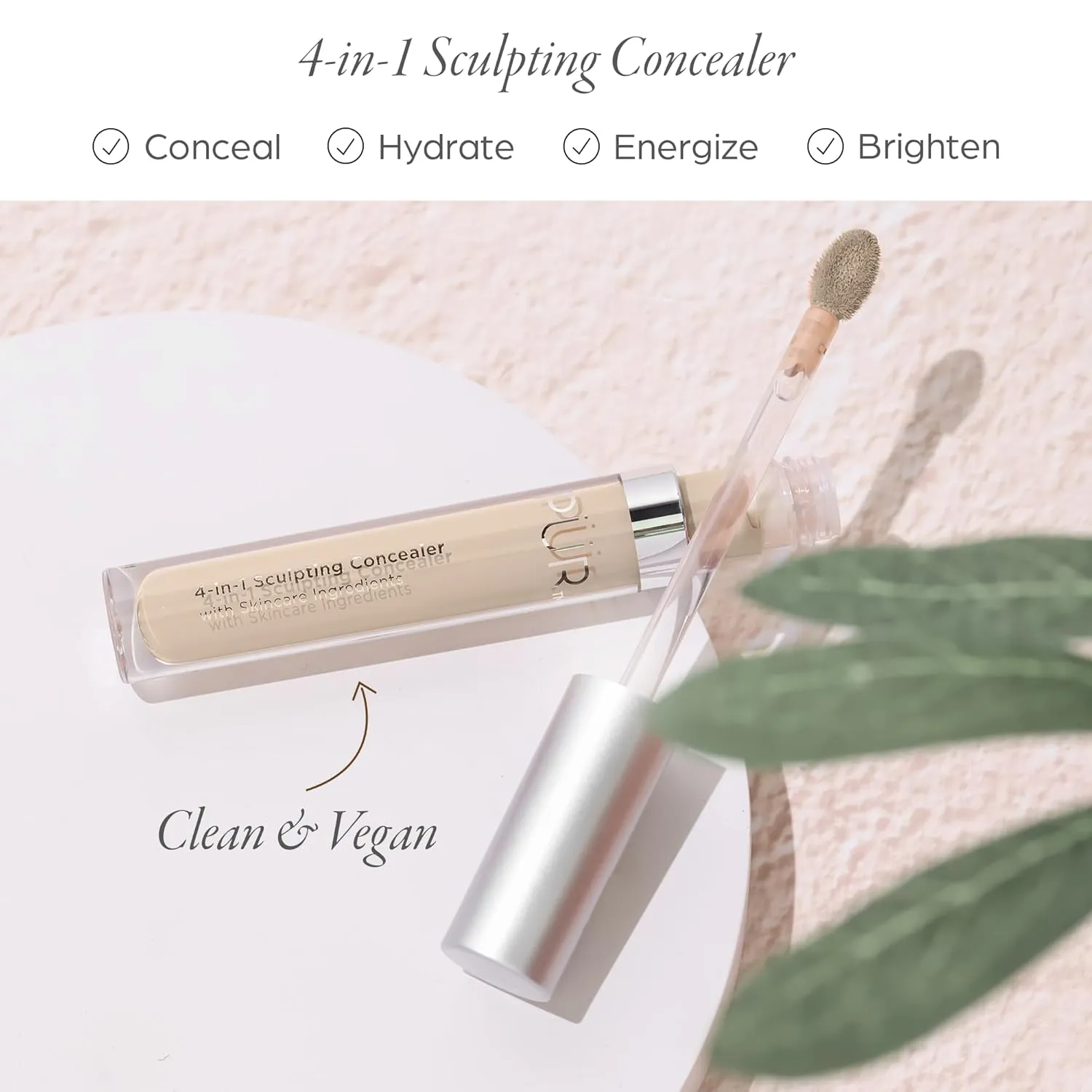 PUR Beauty 4-in-1 Sculpting Concealer for Women - Conceals, Brightens, Plumps & Corrects - Hydrating & Moisturizing Makeup Concealer with Medium to Full Coverage for Dark Circles