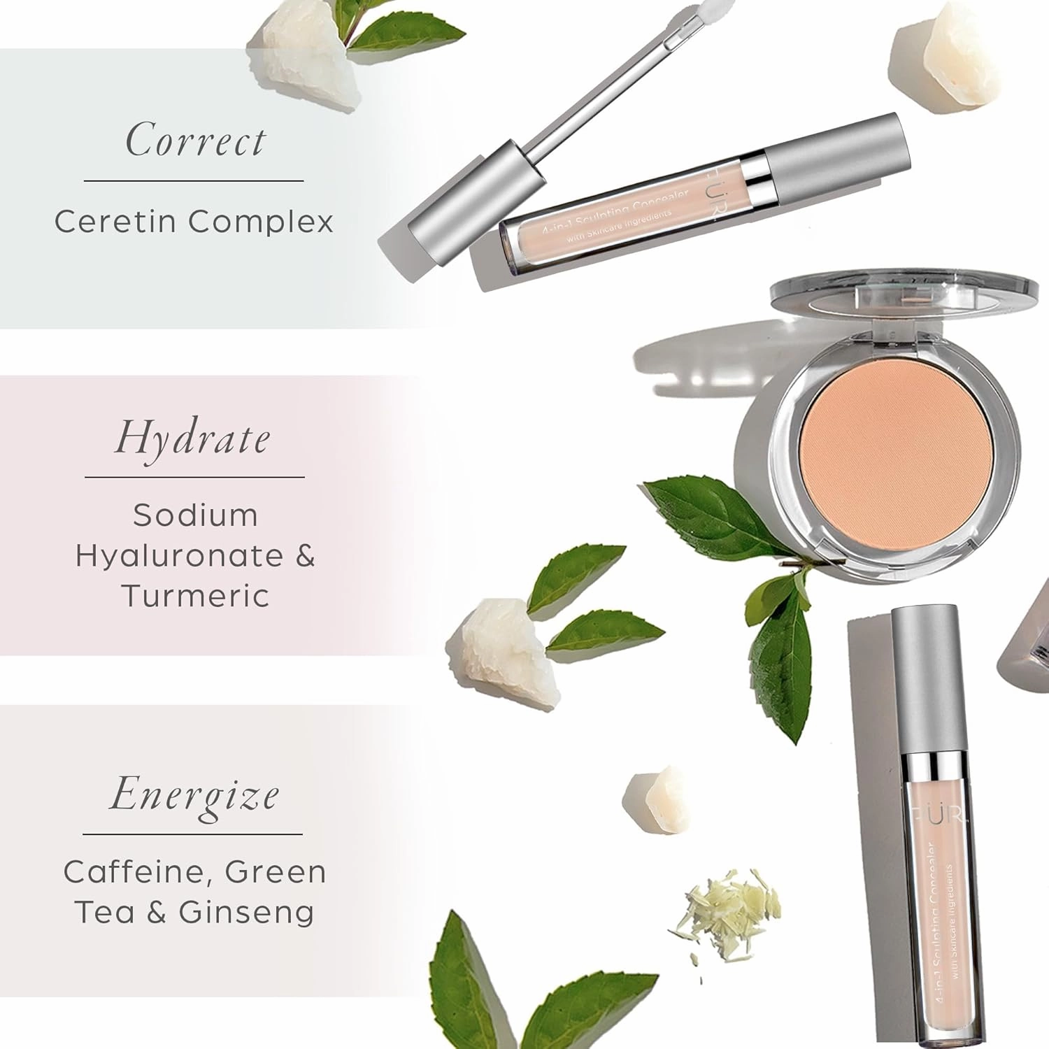 PUR Beauty 4-in-1 Sculpting Concealer for Women - Conceals, Brightens, Plumps & Corrects - Hydrating & Moisturizing Makeup Concealer with Medium to Full Coverage for Dark Circles