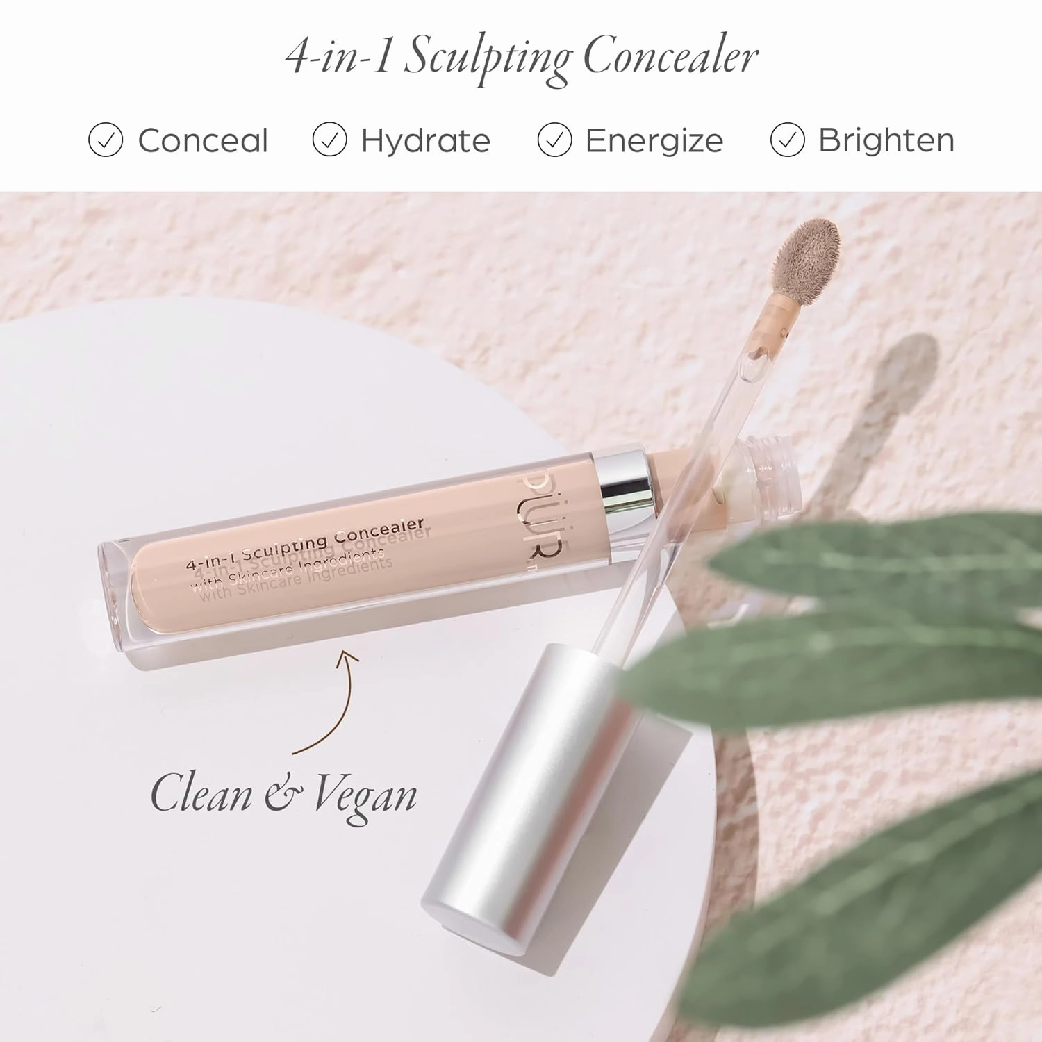 PUR Beauty 4-in-1 Sculpting Concealer for Women - Conceals, Brightens, Plumps & Corrects - Hydrating & Moisturizing Makeup Concealer with Medium to Full Coverage for Dark Circles