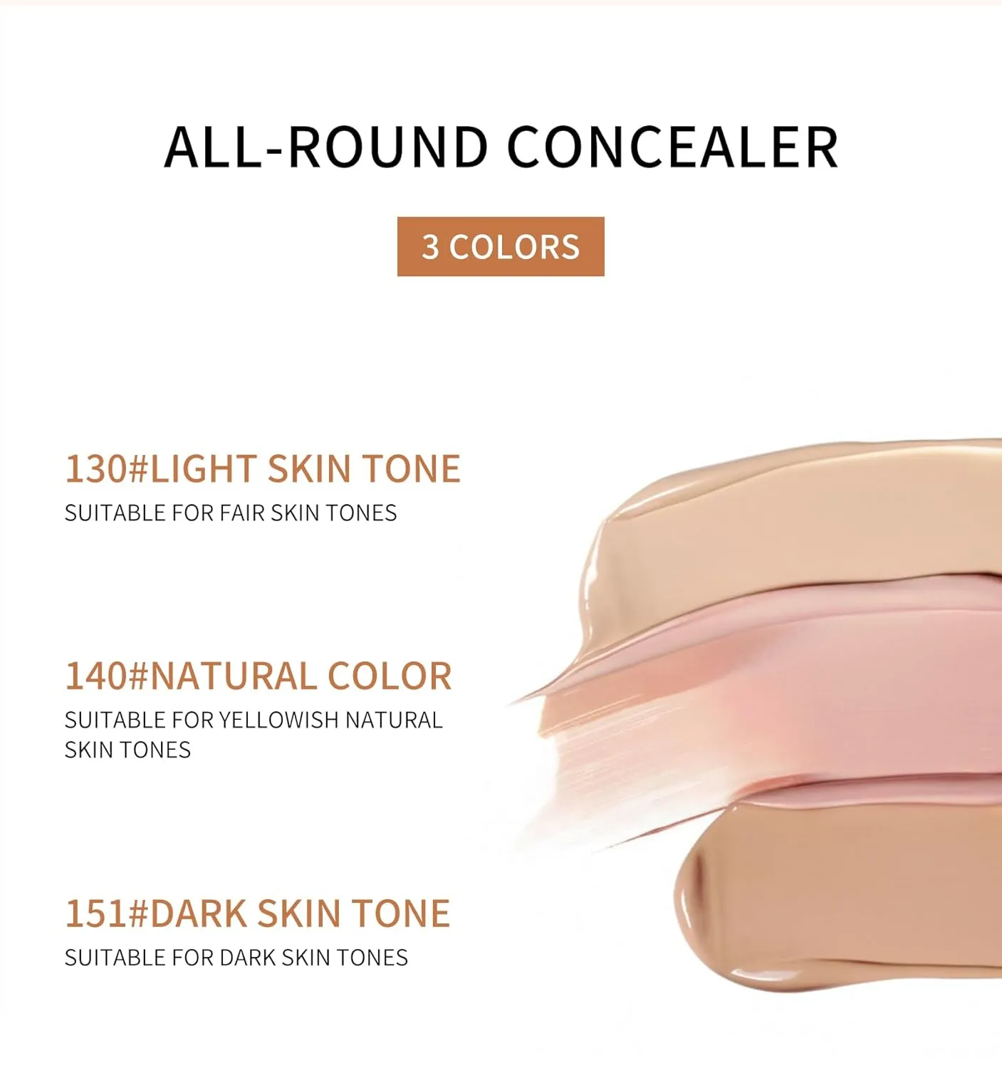 QIC Full Coverage Concealer Cream,Undereye Corrector Conceal for All Skin Tones, Hides Scars,Dark Spots,Waterproof Long-Lasting Hydrating Concealer for Women (130, 1.41 Fl Oz)