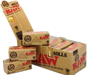 Raw Rolls Classic Rolling Paper King Size 55mm 3 Meter (9') Full Box of 12 Pack