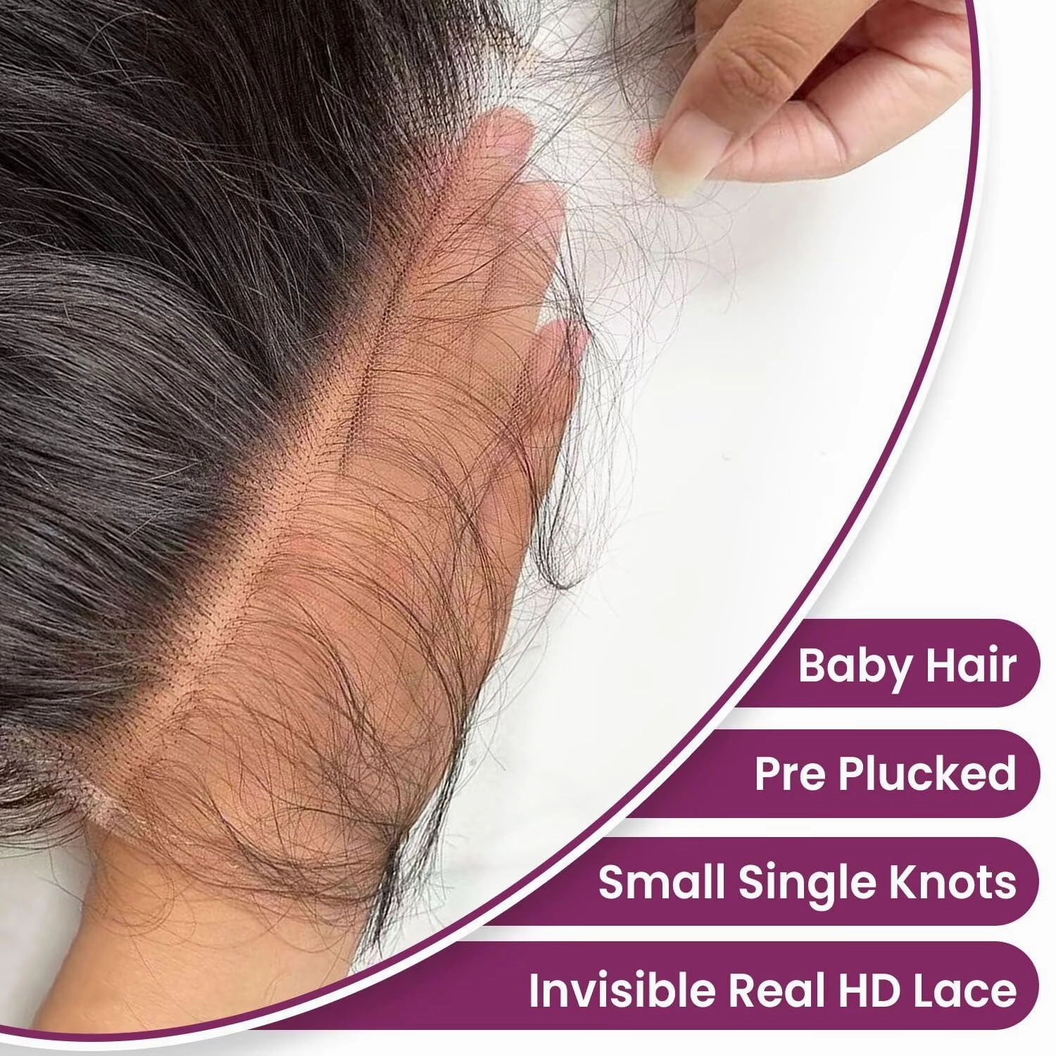 Real HD Lace Closure, 0.11mm Thin Silk Straight Human Hair Closure Pre Plucked with Baby Hair Brazilian Virgin Thin Invisible 4x4 Lace Closure Serrated Edge 14 Inch Closure