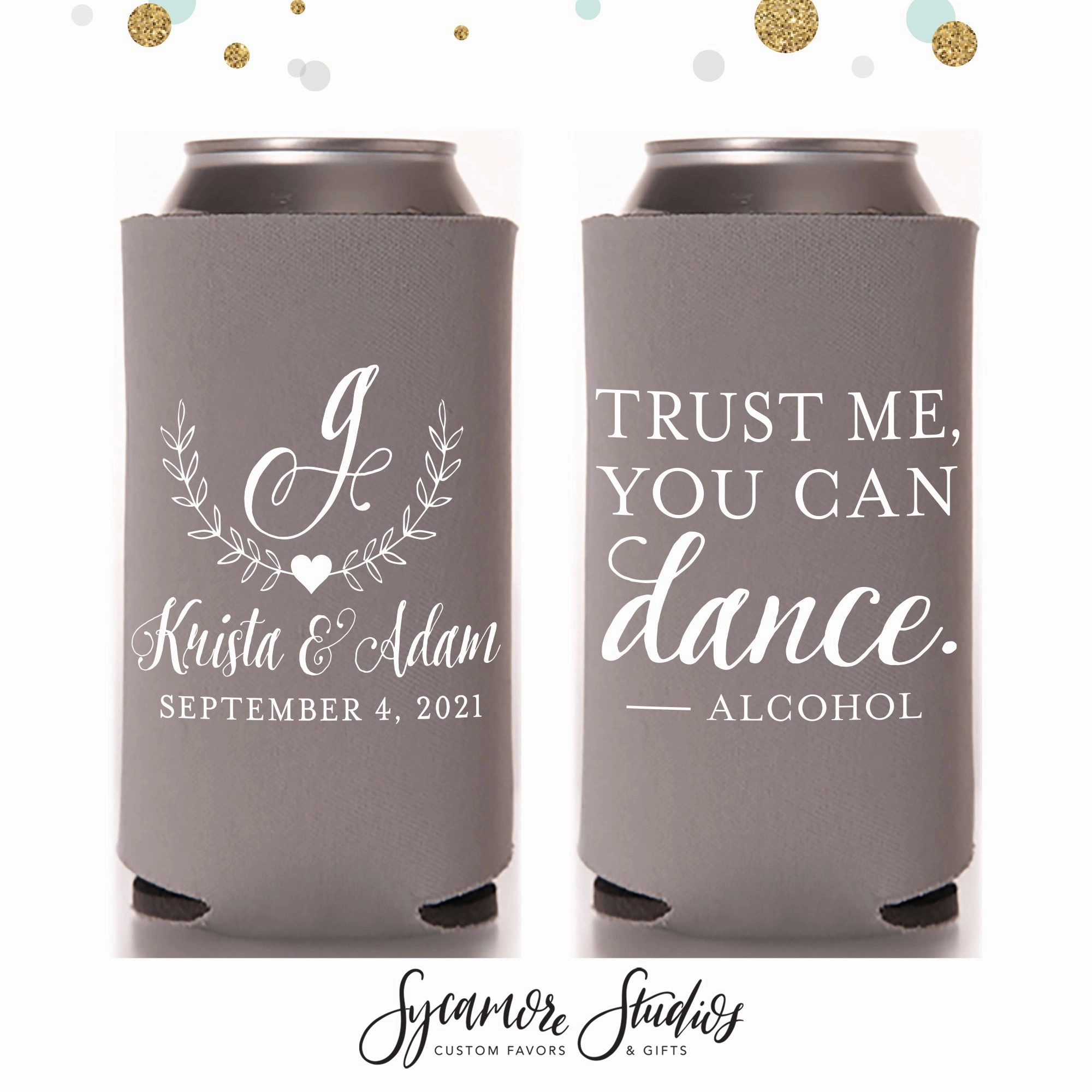 Regular & Slim Can Cooler Wedding Package #147RS - Trust Me, You Can Dance