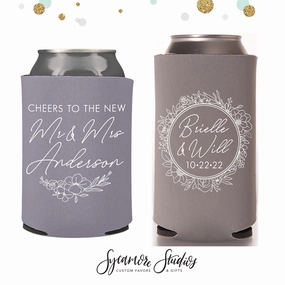 Regular & Slim Can Cooler Wedding Package #171RS - Cheers to The New Mr and Mrs