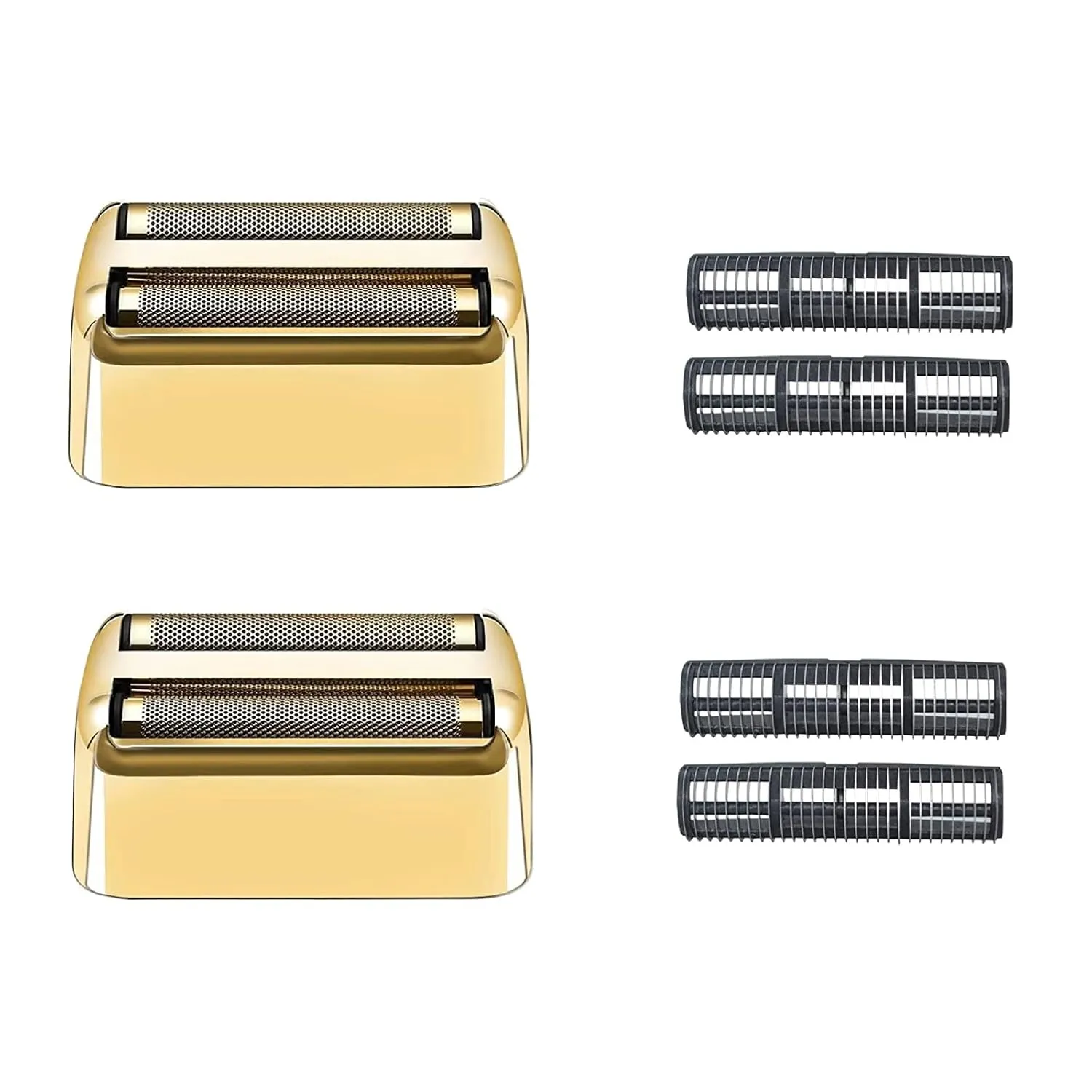 Replacement Foil and Cutters Compatible with BaBylissPRO Double Foil Shaver, Replacement Foil Compatible with BaBylissPRO FXFS2 Shaver,2 PACK (Golden)