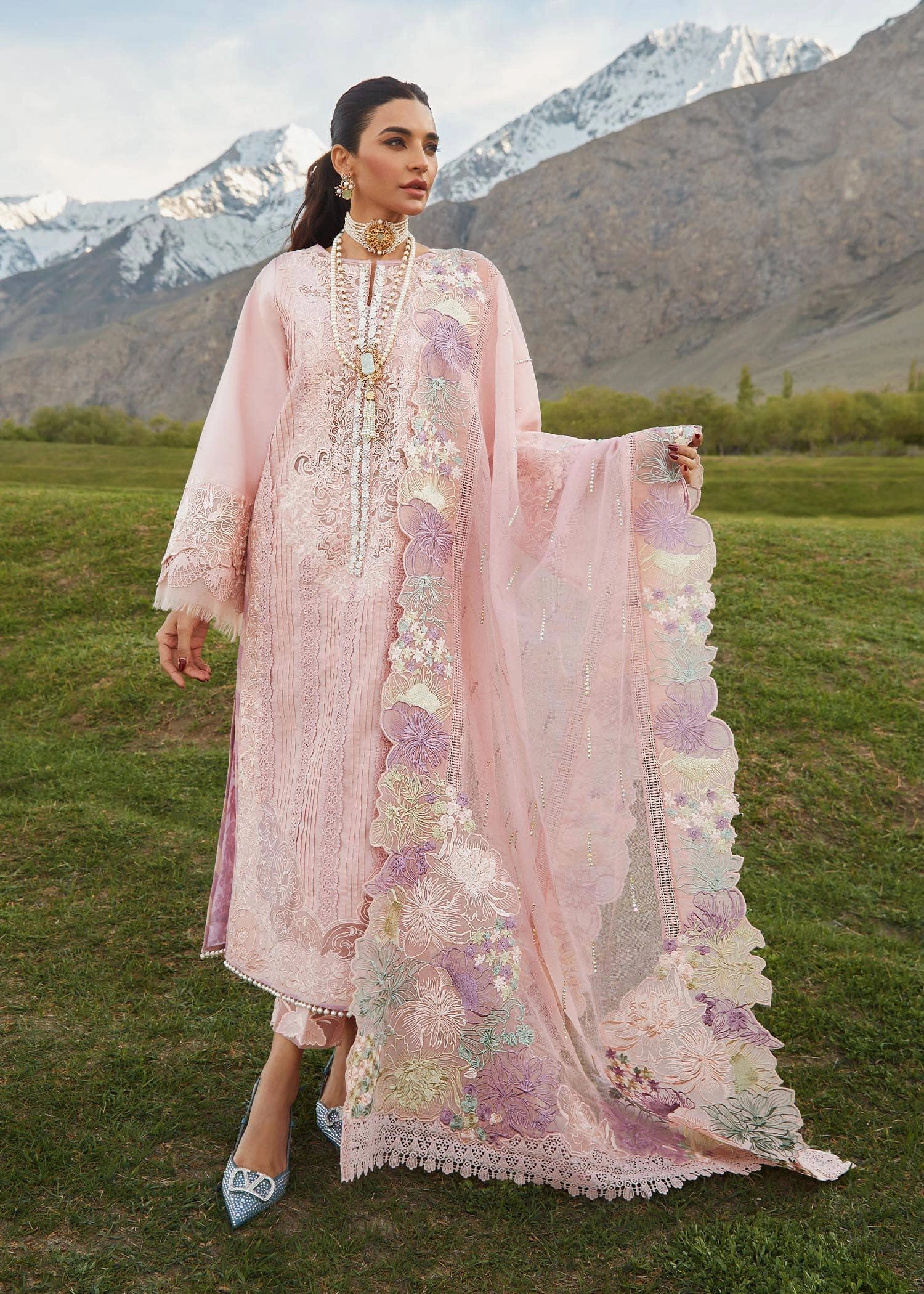 Restocked/Crimson Luxury Lawn 23/Vol 2/Pleated Perfection - D4 B