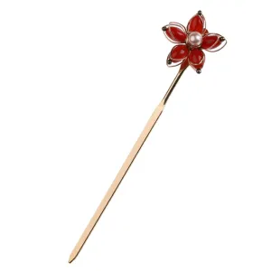 Retro Hairpin Headdress Ancient Hair Chopstick Floral Fork Elegant Handmade Chinese Headwear