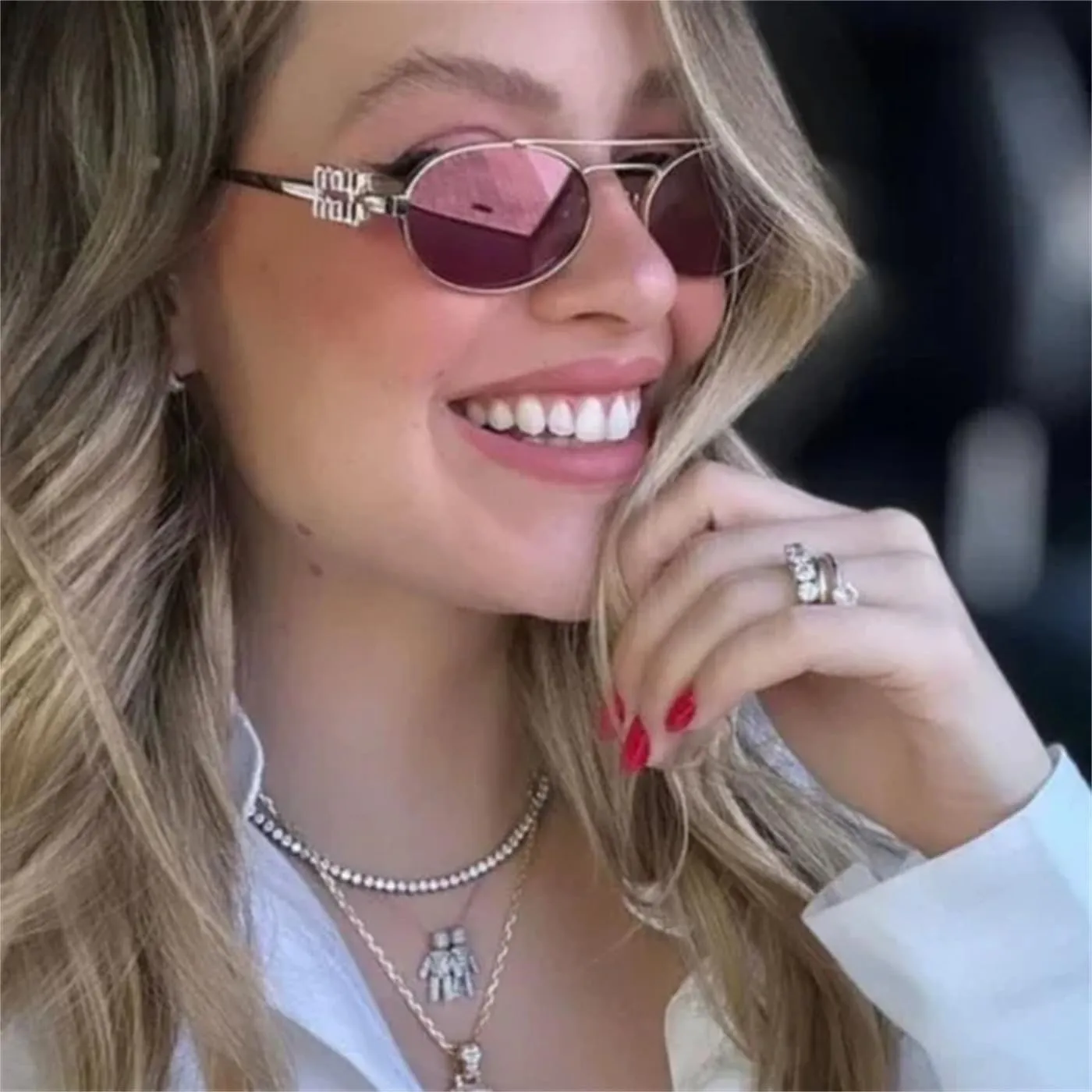 Retro Oval 90s Metal Sunglasses for Women, 2025 Trendy Chic Narrow Gold Sun Glasses Fashion Sunnies
