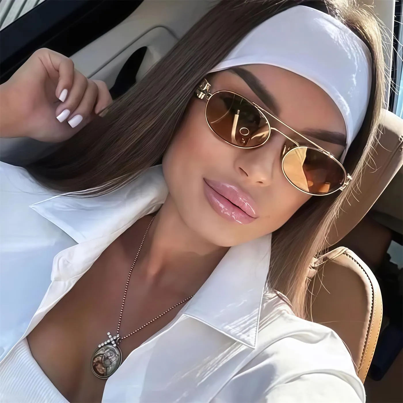 Retro Oval 90s Metal Sunglasses for Women, 2025 Trendy Chic Narrow Gold Sun Glasses Fashion Sunnies