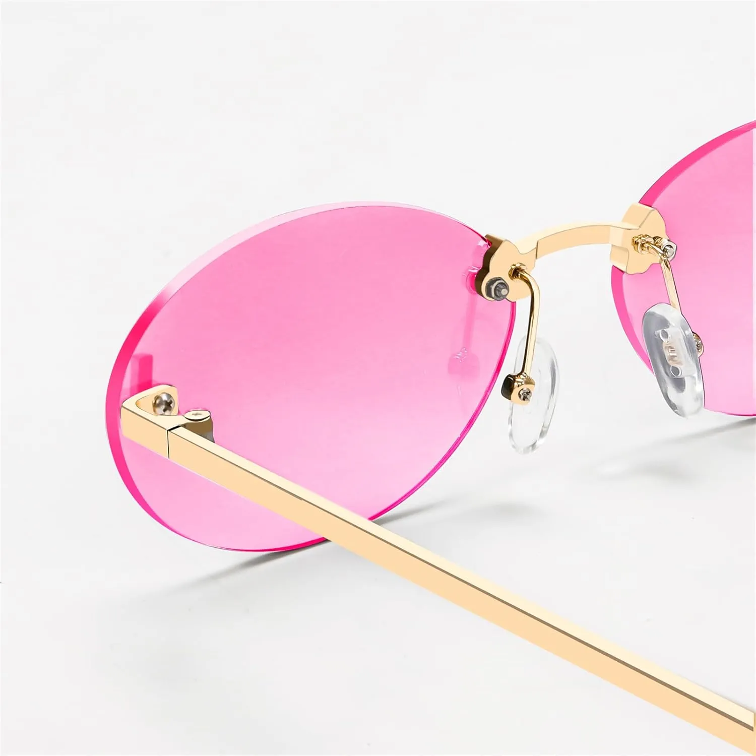 Retro Oval Y2K Sunglasses for Women Men, 2025 Trendy Chic Narrow Gold Metal 90s Sun Glasses Small Sunnies