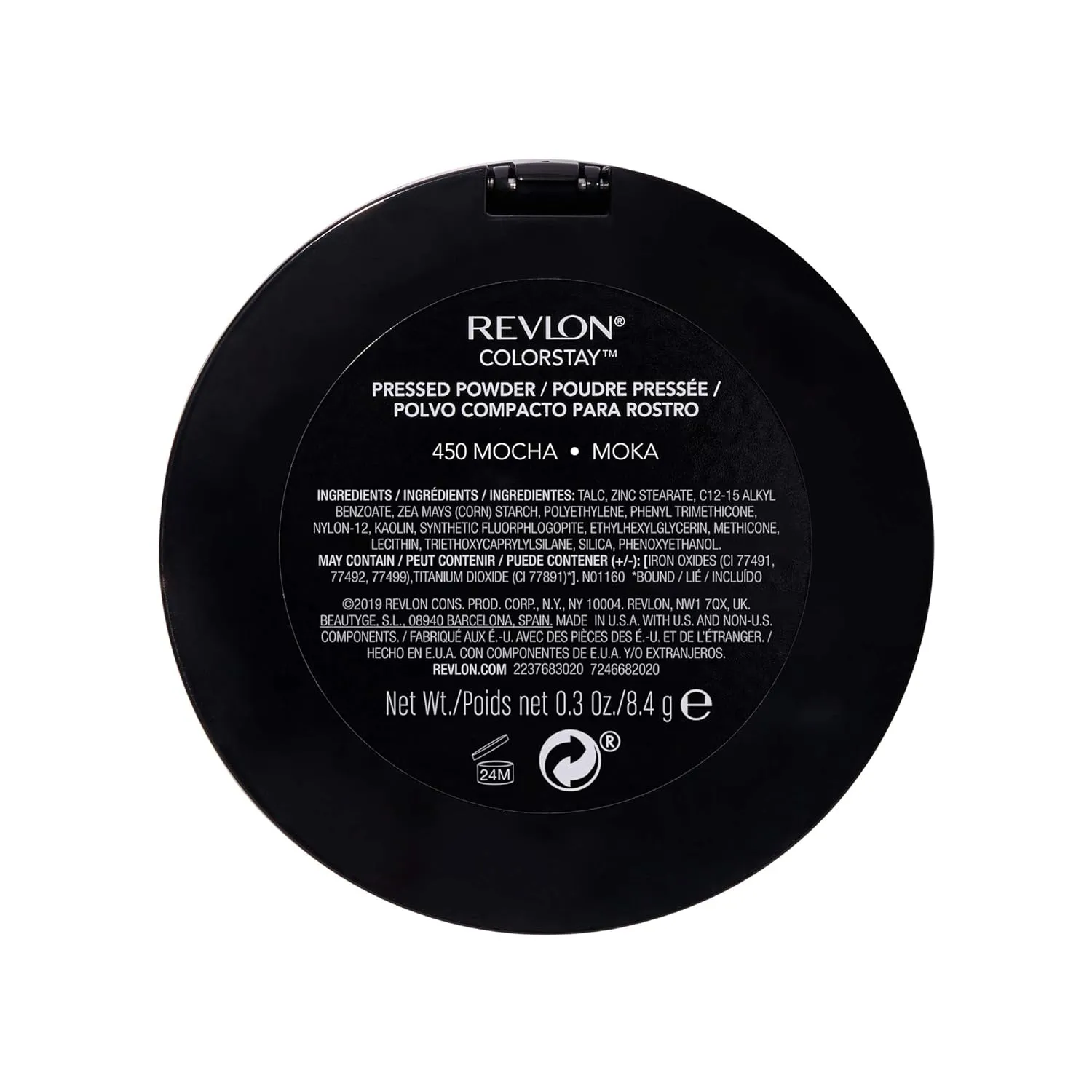 Revlon ColorStay Pressed Powder Face Makeup, Longwearing, Fragrance-Free, Noncomedogenic, 450 Mocha, 0.3 Oz