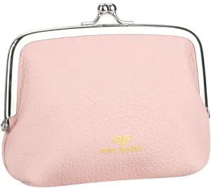 RFID Coin Purses for Women, Fashion Kiss Lock Change Pouch, Double Clip Key Card Storage Bag (Pink)
