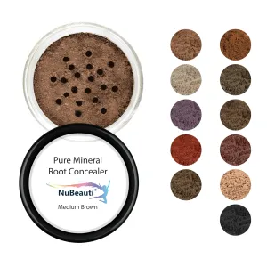 Root Concealer Touch Up Powder | All-Natural Crushed Minerals | Fast and Easy Total Gray Cover up for Black, Brown, Auburn, and Blonde Hair - 0.30 oz (Medium Brown)