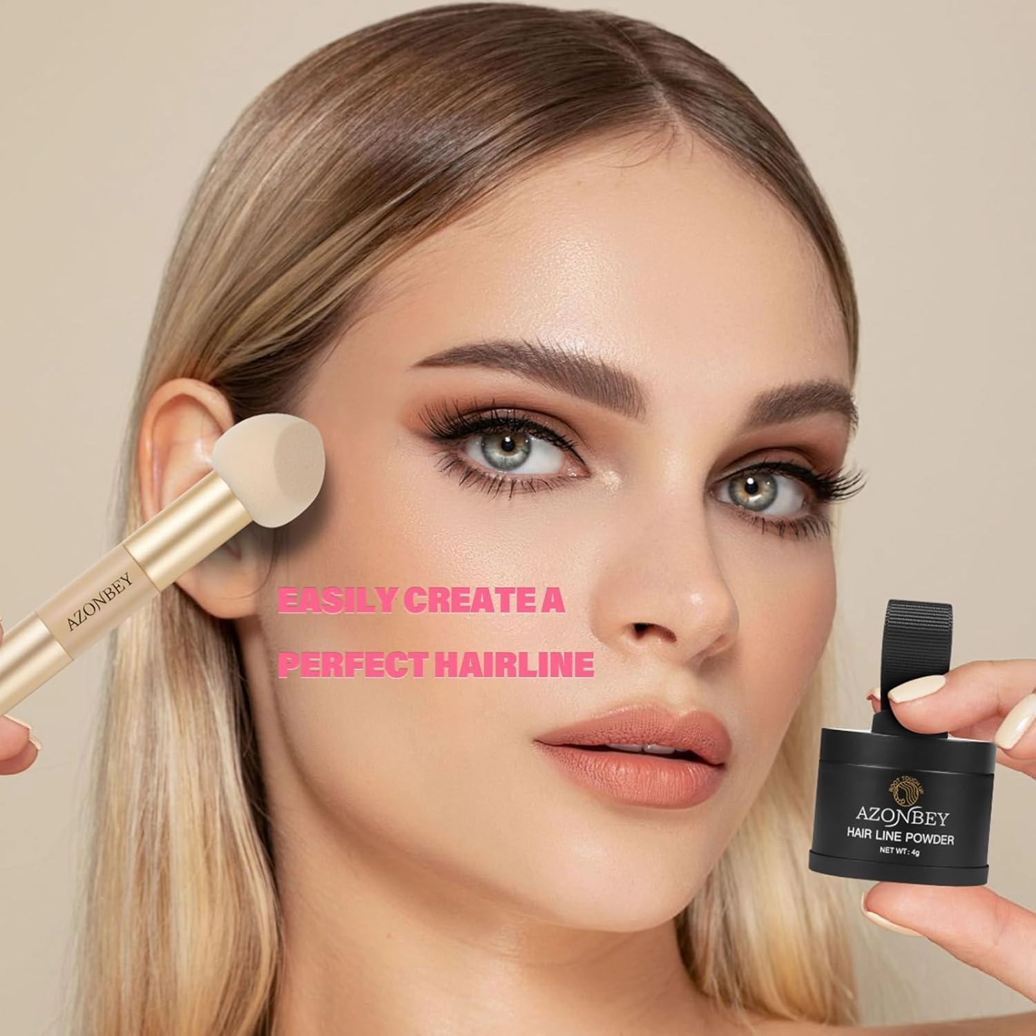 Root Touch Up Sets,Hairline Powder for Women Cover Up- Hairline Concealer for Thin and Thinning Hair, Water & Sweat Resistant,Contain Azonbey Makeup Brush (Med Brown, Med-Makeup Brush)