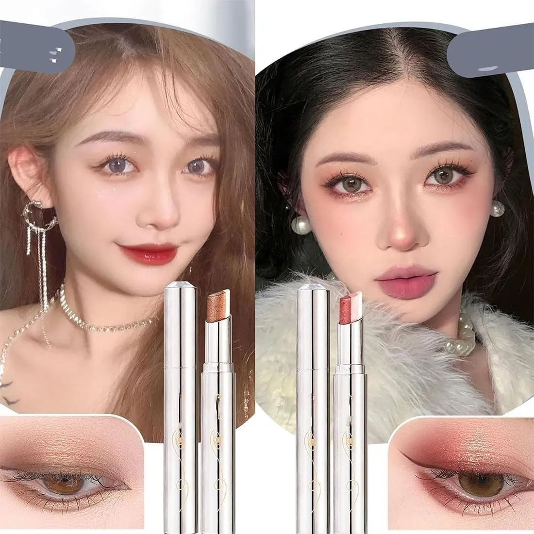 Roseionly Waterproof Gradient Shimmer Eye-Shadow Stick, Shimmer Gradient Three-Color Stick, Waterproof & Long-Lasting Eyeshadows Pen, Effortless Eye Makeup(Mix)