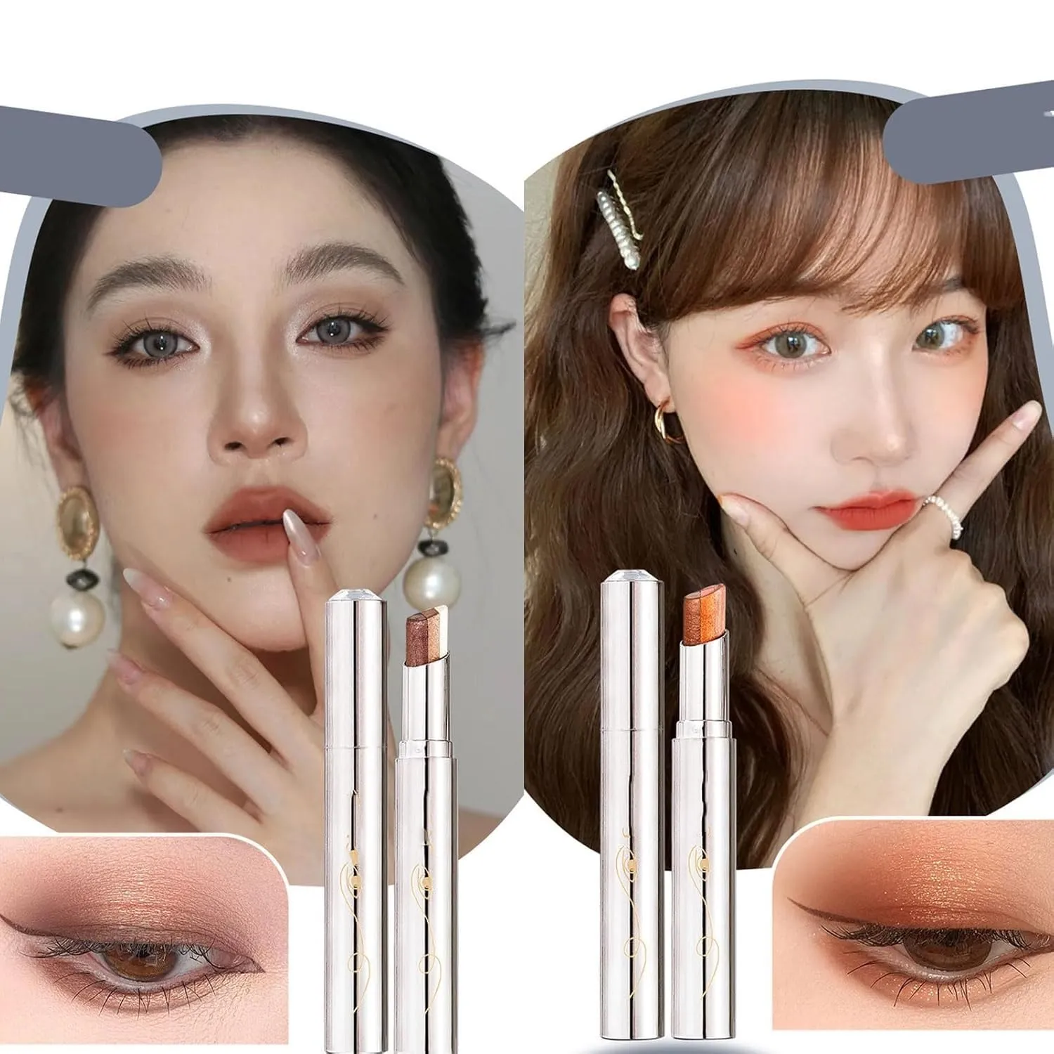Roseionly Waterproof Gradient Shimmer Eye-Shadow Stick, Shimmer Gradient Three-Color Stick, Waterproof & Long-Lasting Eyeshadows Pen, Effortless Eye Makeup(Mix)
