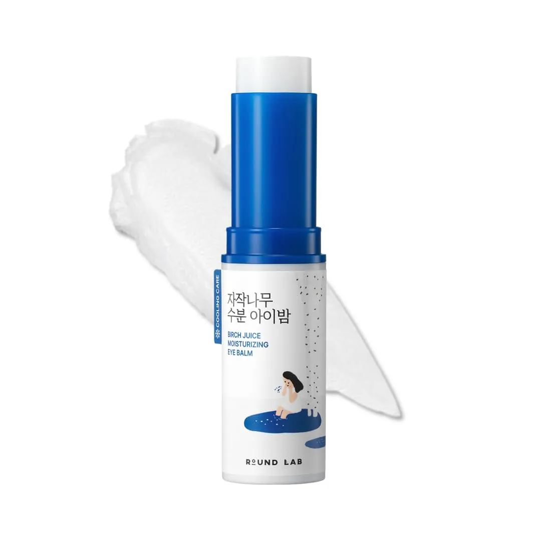 ROUND LAB Birch Juice Moisturizing Glow Eye Balm Stick 0.35 oz– Hydrating Multi Balm for Dark Circles, Puffiness | Anti Wrinkles | On the Go Anti-Aging Care | Korean Skincare