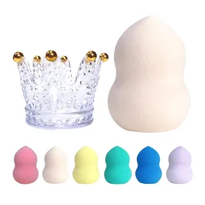 RUBIXIAN Makeup Sponge Foundation Blending Beauty Sponge, Multi-shapeSoft Puff, Dry & Wet Use with Sponge Holder Set, Sensitive and All Skin Types (Gourd, Beige)