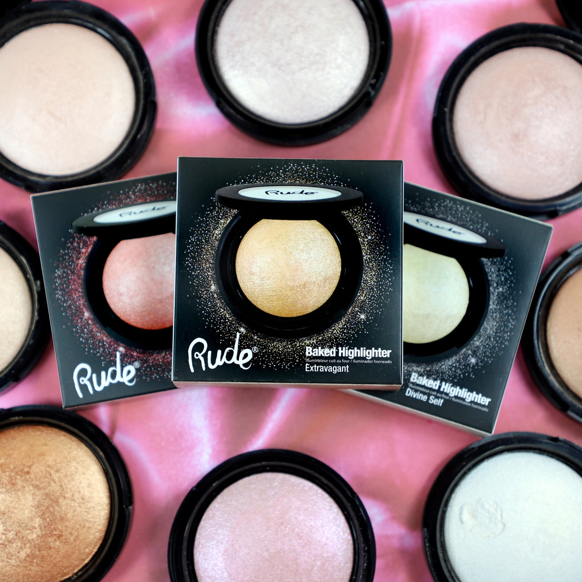 Rude Cosmetics - Baked Highlighter - Champagne Sparks
