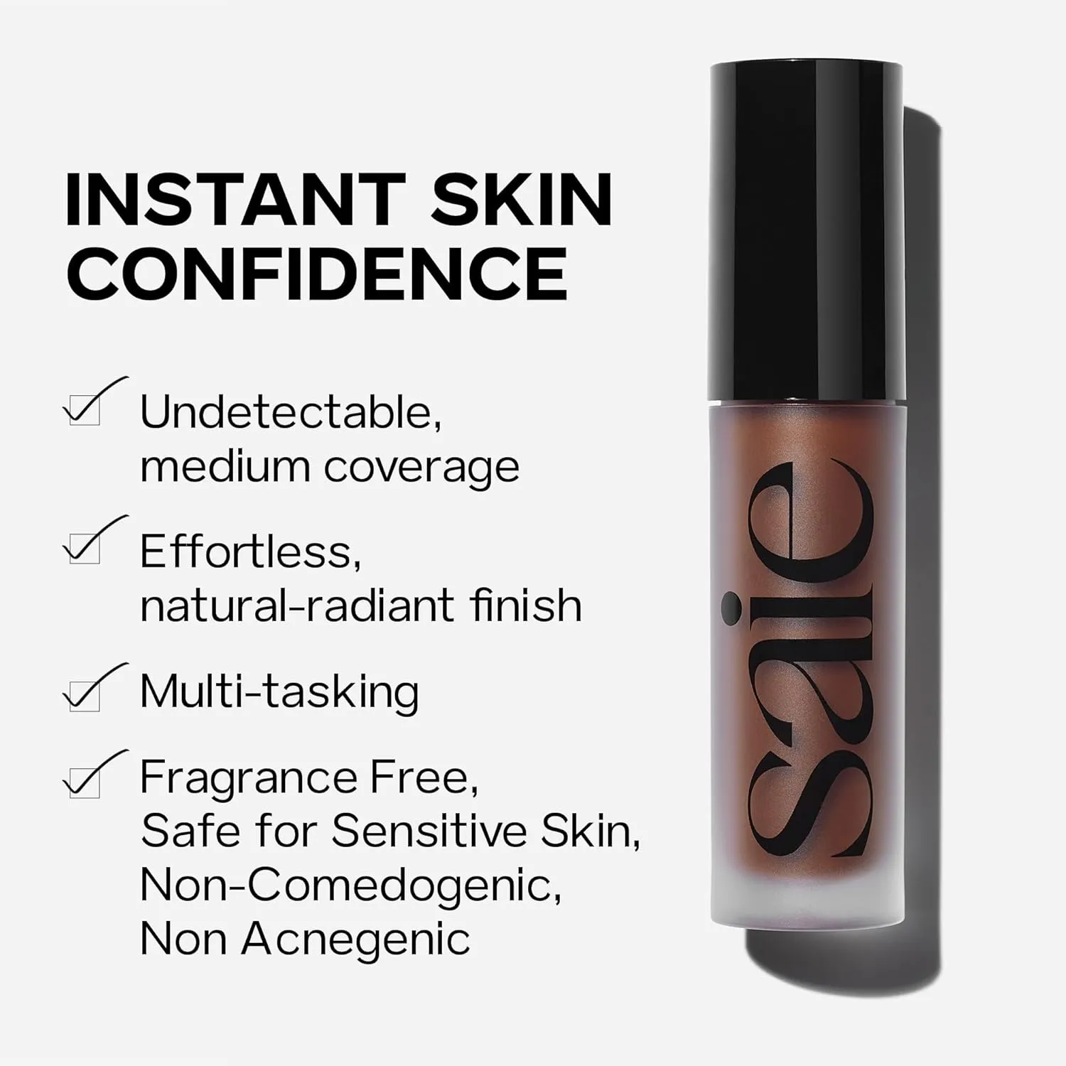 Saie Slip Tint Radiant Cream Concealer & All-Over Face Makeup - Concealer for Dark Circles, Redness & Blemishes - Lightweight Makeup Made with Hydrating Hyaluronic Acid - Shade 9 (0.17 oz)