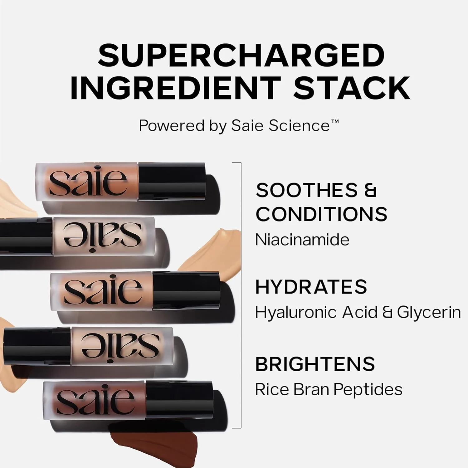 Saie Slip Tint Radiant Cream Concealer & All-Over Face Makeup - Concealer for Dark Circles, Redness & Blemishes - Lightweight Makeup Made with Hydrating Hyaluronic Acid - Shade 9 (0.17 oz)