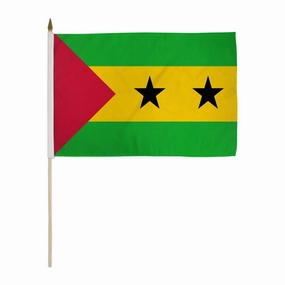 Sao Tome & Principe 12x18in Stick Flag