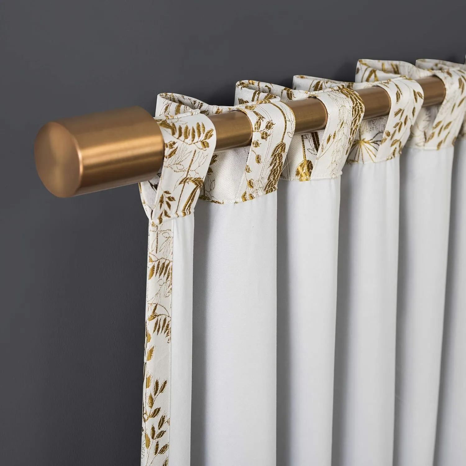 Scott Living Aubry Shimmering Floral Total Blackout Back Tab Curtain Panel, 52" x 84", Gold