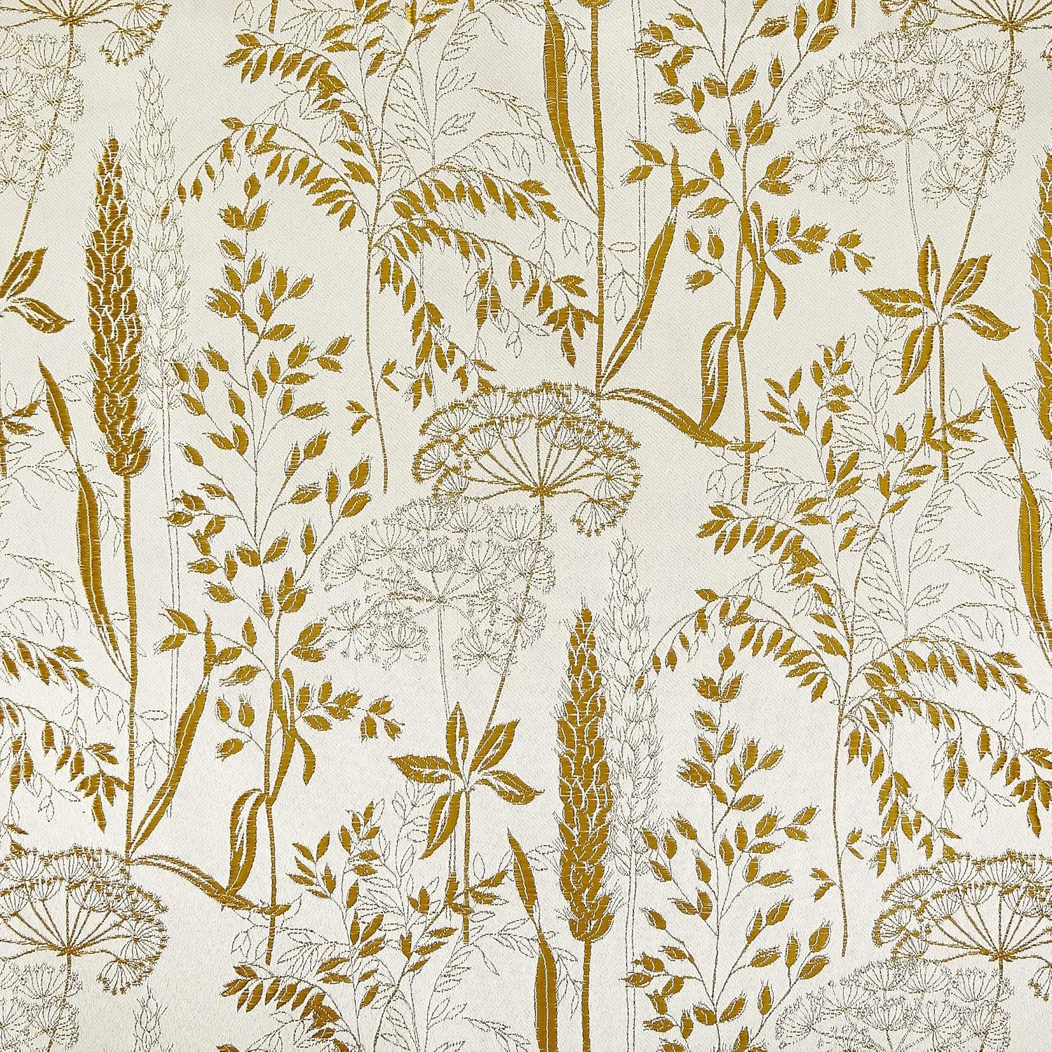 Scott Living Aubry Shimmering Floral Total Blackout Back Tab Curtain Panel, 52" x 84", Gold