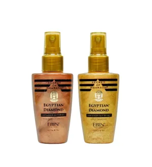 Secret of Pharaoh Egyptian Diamond Glitter Mist Spray 2.37 Oz – Rose Gold Bundle with Gold Mist by EBIN NEW YORK – Lightweight – Scented Hair and Body Glitter Spray – Gift Set (2 Items)