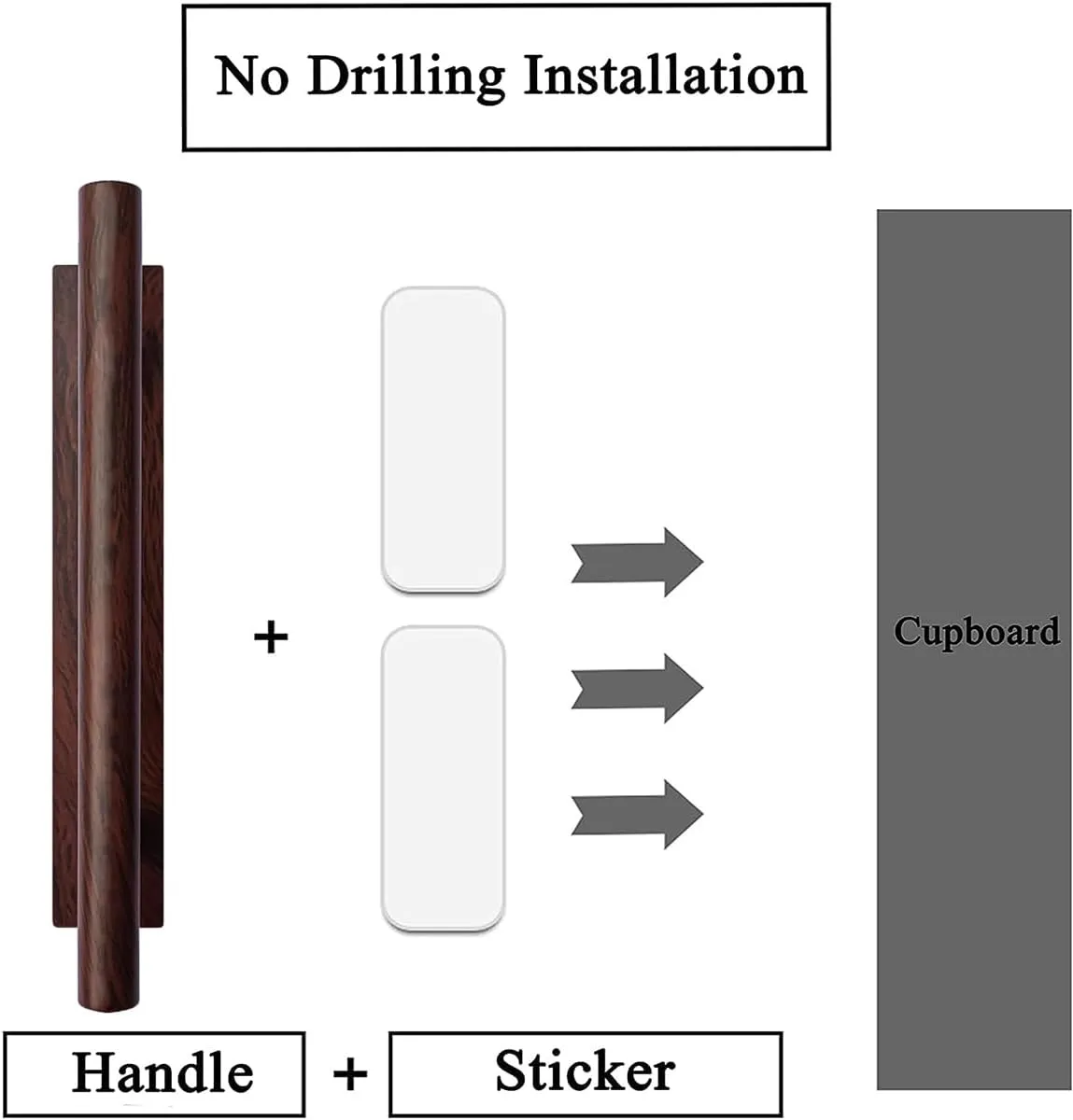 Self-Stick Push Pull Helper Golden Hidden Cabinet Handle ABS Plastic Door Window Wardrobe Handle Instant Cabinet Drawer Furniture Handles (20, Brown), DF51