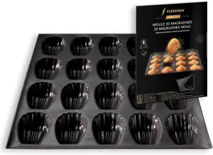 Silpat Flexipan Baking Pan - The Original Non-Stick Mold Handcrafted in France Since 1965 - Trusted by World-Class Chefs - Certified Food Safe Flexipan® Technology (20 Madeleines)