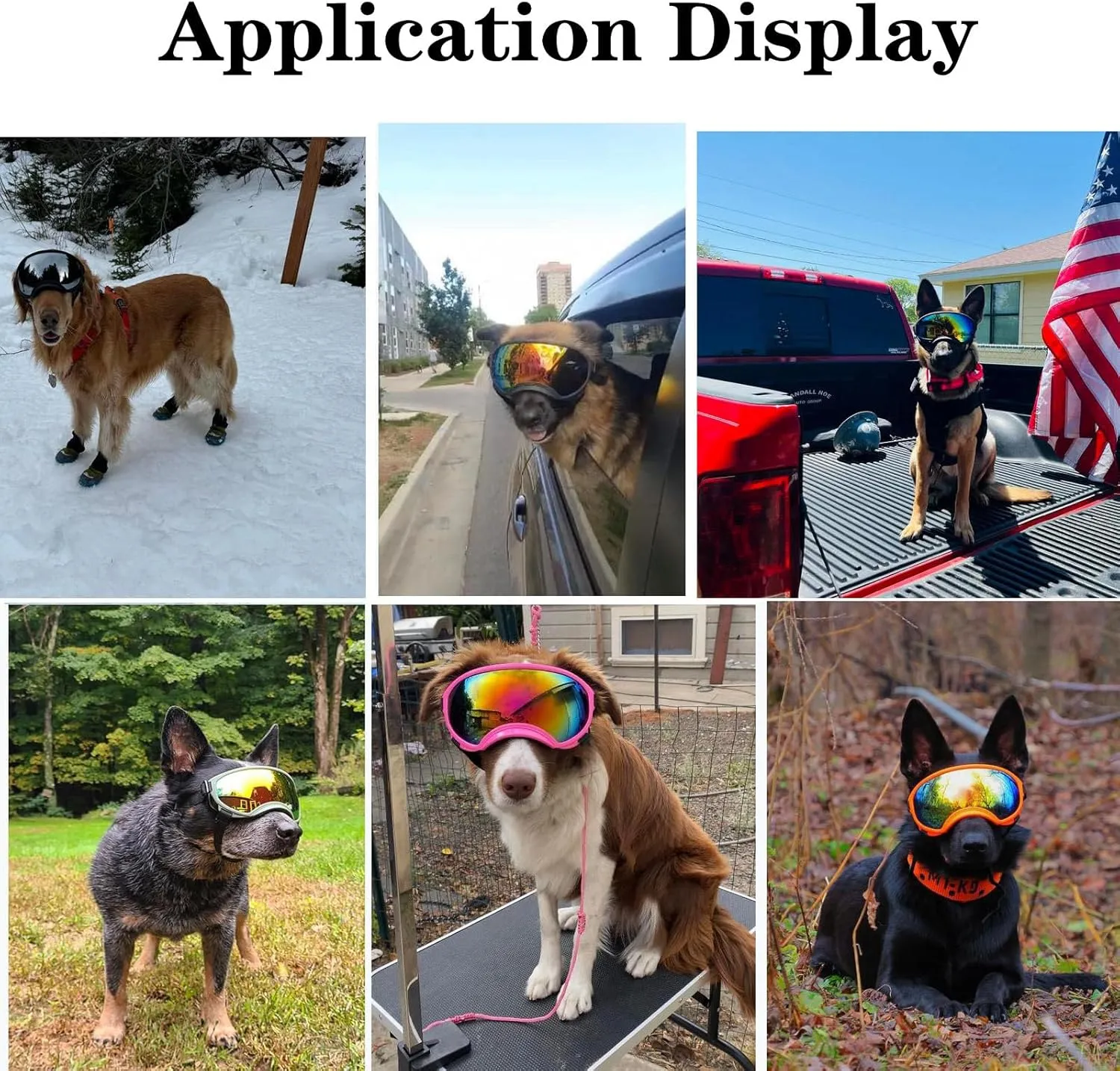 Soft Samll Dog Sunglasses Dog Goggles for Large Breed UV/Wind/Dust Protection Winproof Dog Puppy Sunglasses Pet Glasses Eye Wear with Adjustable Strap (Bule Frame & Bule Lens/Small)