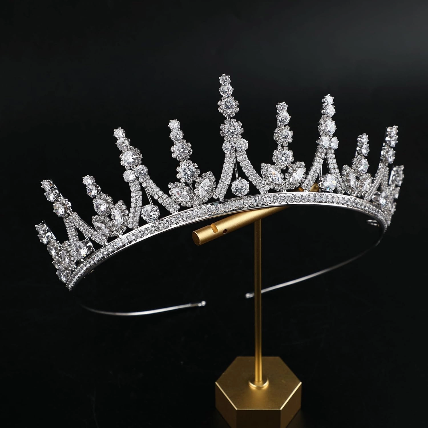 Sparkly Quinceanera Tiaras for Girls Cubic Zirconia Small Sweet 16 Birthday Prom Queen Crown Crystal Bridal Headband Coronas Para 15 Anos Quinceaneras 2024