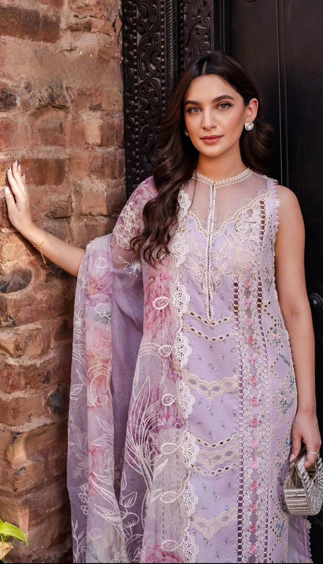 Spotted in Crimson A Floral Mesh - Lavender
