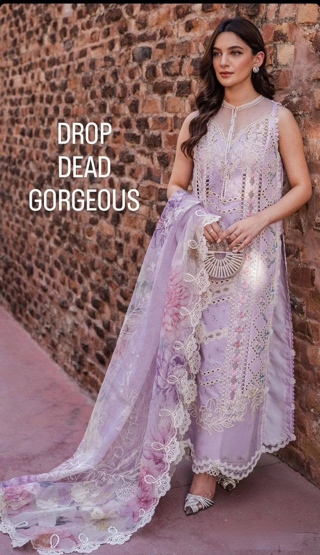 Spotted in Crimson A Floral Mesh - Lavender