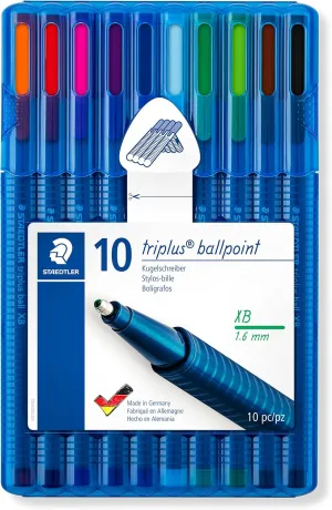 STAEDTLER 437 XBSB10 Triplus Ballpoint Pen - Multi-Colour (Pack of 10)
